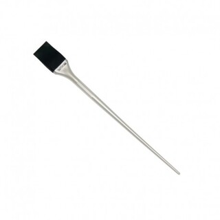 Кисть-лопатка DEWAL для окрашивания прядей, силиконовая, черная с белой ручкой, узкая 22мм