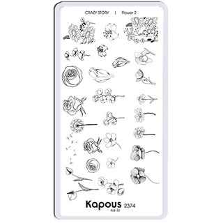Flower 2 пластина для стемпинга "Crazy story" Kapous KAPOUS