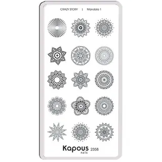 Mandala 1 пластина для стемпинга "Crazy story" Kapous KAPOUS