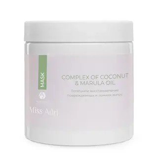 Восстанавливающая маска для волос ADRICOCO Miss Adri Complex of coconut & marula oil, 500 мл