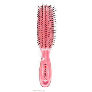 Парикмахерская щетка I LOVE MY HAIR "Русалочка" 1801 розовая прозрачная M